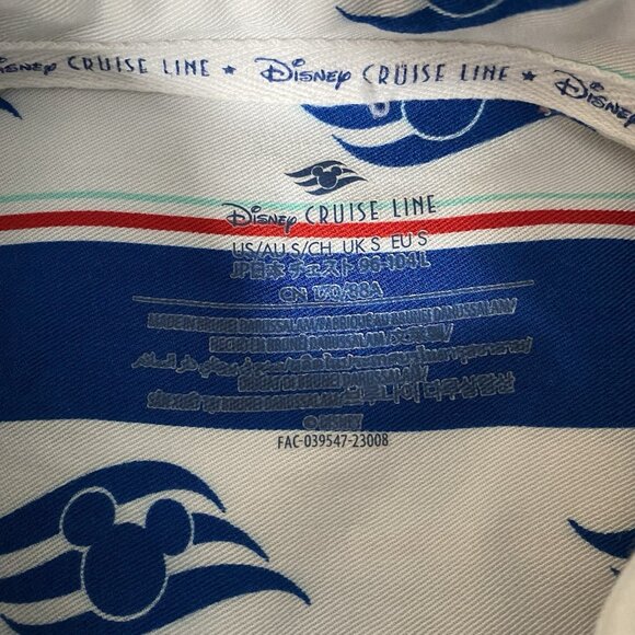 Disney Cruise Line Shirt Men's S Mickey Mouse Wave Print Short Sleeve Button Up - Picture 5 of 9